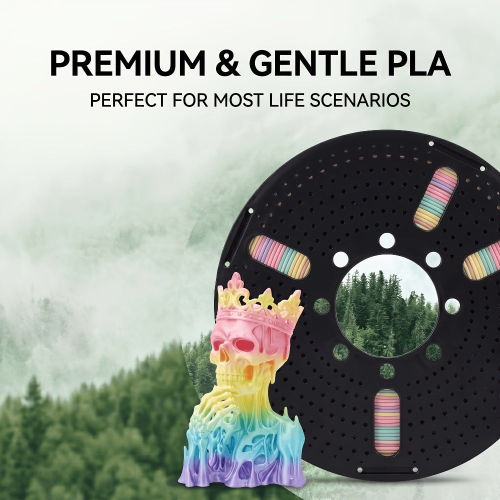 Ender 3 5 Neo PLA Filament 1.75mm 1kg 2.2LB High Gloss Low Warping – Black White Dual Tri Rainbow Multicolor Shiny Finish Smooth Extrusion for Creality & FDM 3D Printers