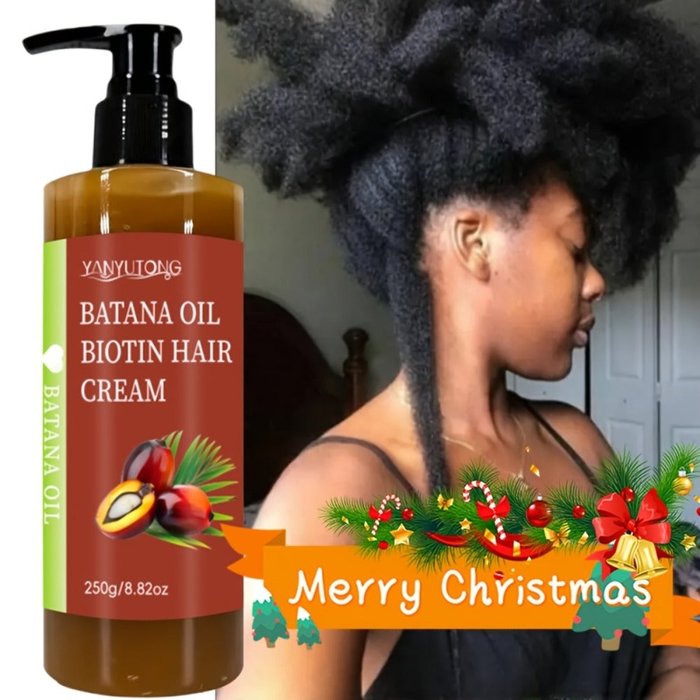 Unrefined Batana Oil Cream 250g with Squalane & Shea Butter — Honduras Deep Moisturizing Hair Treatment, Repairs Dry Damaged Hair, Boosts Shine, All Hair Types, Unisex
