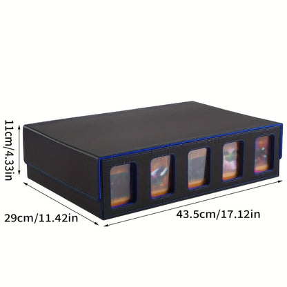 Front-Window Five-Row Collector Card Organizer with 24 Color Dividers, Five Clear Holders and Five Color Choices