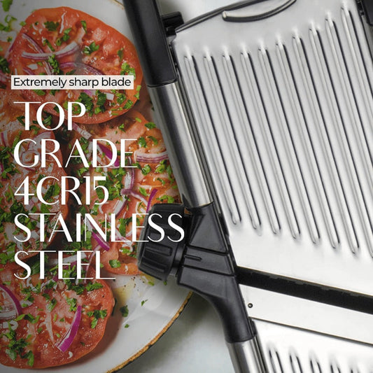 Mandoline Slicer 7-Blade Stainless Steel Vegetable Slicer with Adjustable Thickness & Safety Guard - PRO Kitchen Mandolin Food Cutter for Potatoes, Tomatoes, Carrots, Onions & Fruits