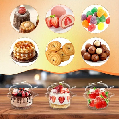 Individual Cupcake Container Set, 80 Clear Plastic Boxes with Dome Lids and Flip-Top Closures