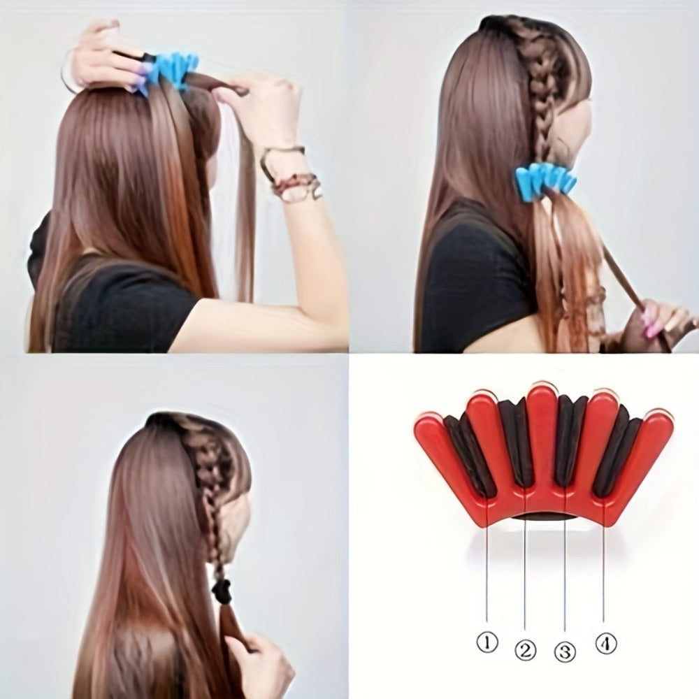 Fifty-One-Piece Hair Styling Accessory Set with Bun Forms, Braiding Loops, Clips and Pins Pictured