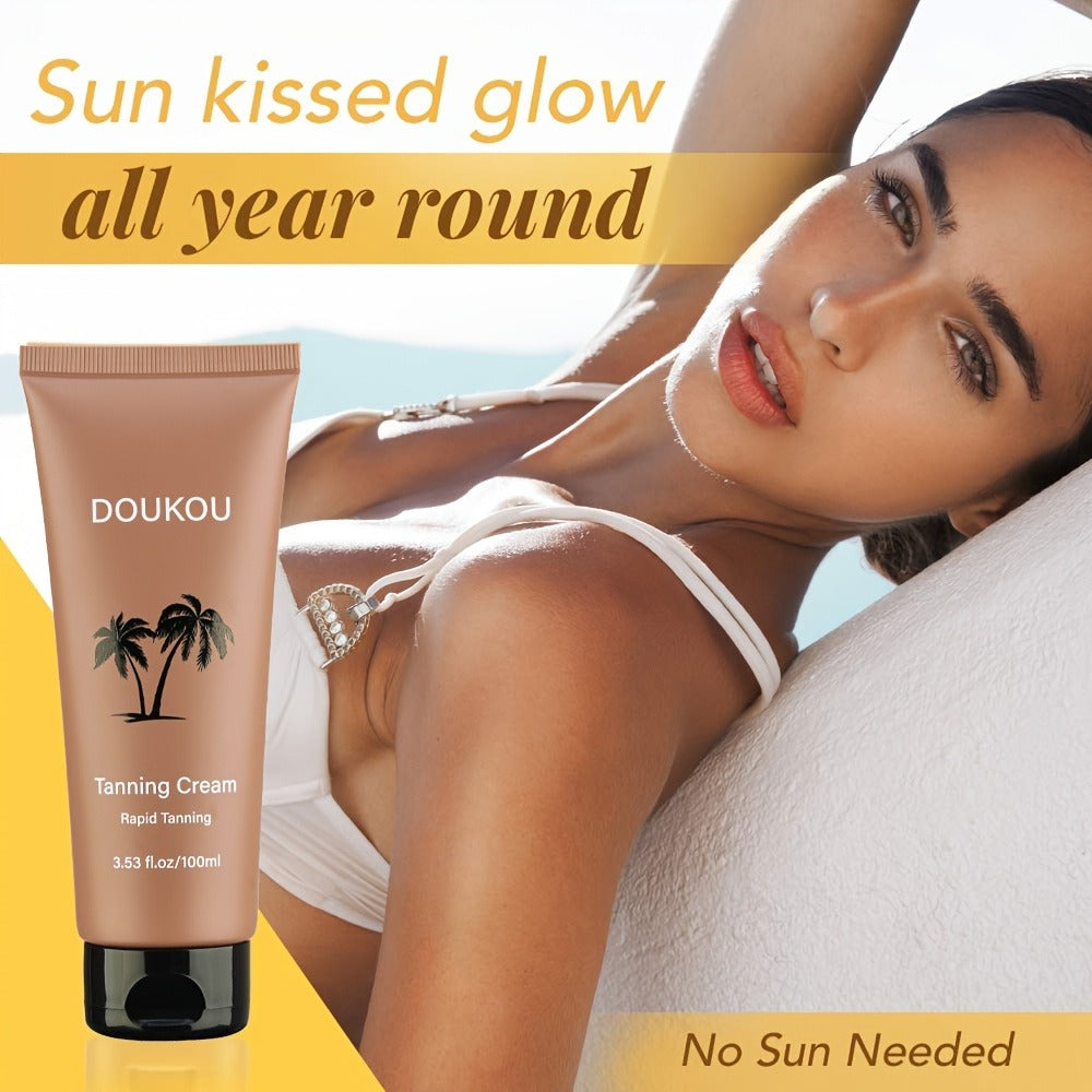 Sunless Self Tanner Lotion 100ml — Non-Streaking Mineral Formula for Natural-Looking Tan, Streak-Free Body Tanning Cream for Women & Men All Skin Tones
