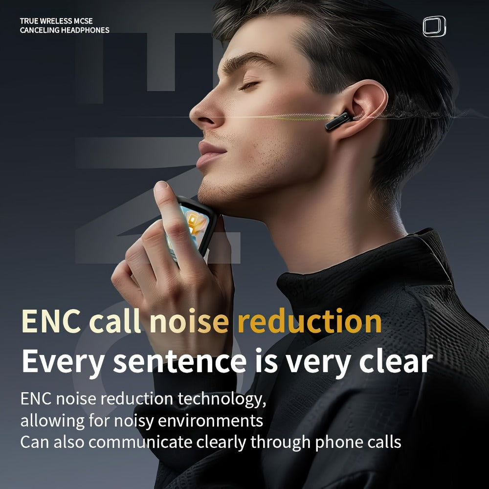Wireless Earbuds Bluetooth 5.4 with ANC and ENC, LED Touchscreen Case and 48-Hour Playtime