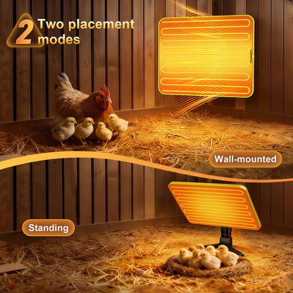 Chick Brooder Heating Plate with Adjustable Height & Angle, Digital Temp Control for Chicken Coop