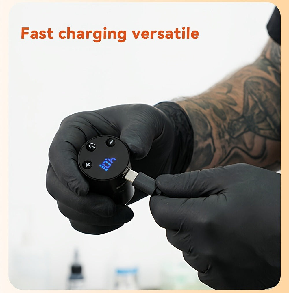 WX-6 Rechargeable Tattoo Power Supply with LED Display and Four RCA or DC Color Configurations
