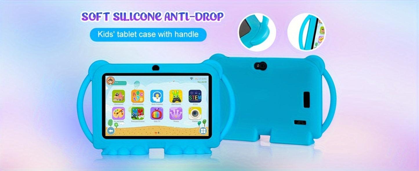 Kids Tablet 7 Inch with Android 14, 2GB RAM, 32GB Built-In Storage, Dual Cameras and Protective Case