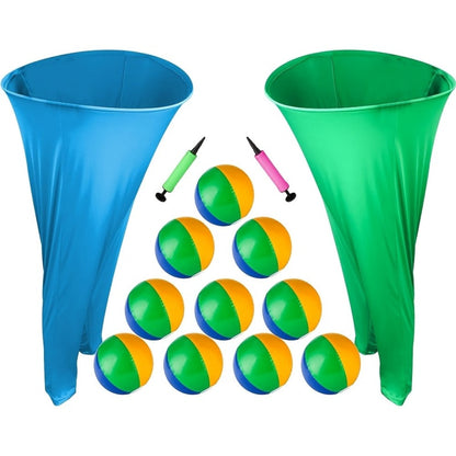 Inflatable Granny-Pants Yard Game Sets with One- or Two-Pants Options, 6 or 12 Balls and Pumps