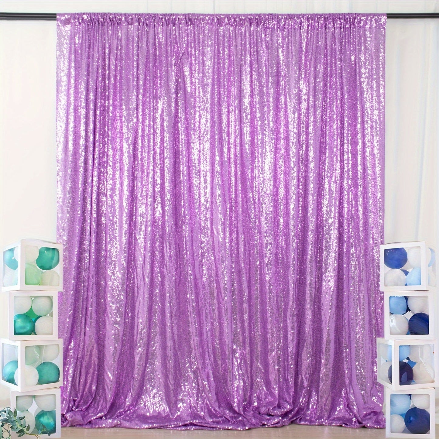 Sequin Backdrop Curtain for Party Wedding - 4x8ft Shimmering Glitter Curtain for Birthday Photo Booth Stage Decoration, Easy Hang, Multi-Color