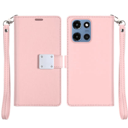 Folio Wallet Case for Motorola Moto G 5G 2025 with Five Card Slots, Cash Pocket and Kickstand