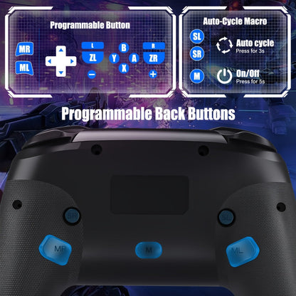 RGB Wireless Controller for Nintendo Switch Switch Lite Switch OLED PC iOS Android - Programmable Buttons LED Light Wired Wireless Dual Mode Gamepad, Best Gaming Gift