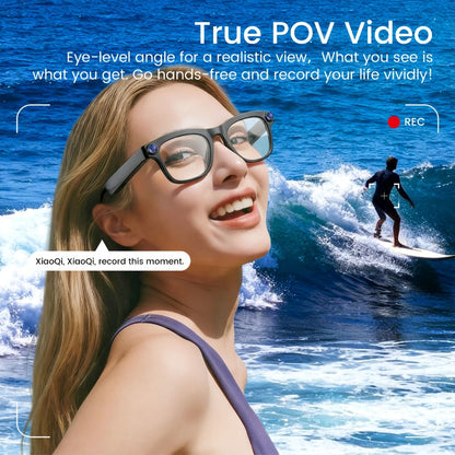 Smart Glasses 2MP Camera Eyewear with 100+ Language Translation, Bluetooth Calls and Black or Clear Lenses