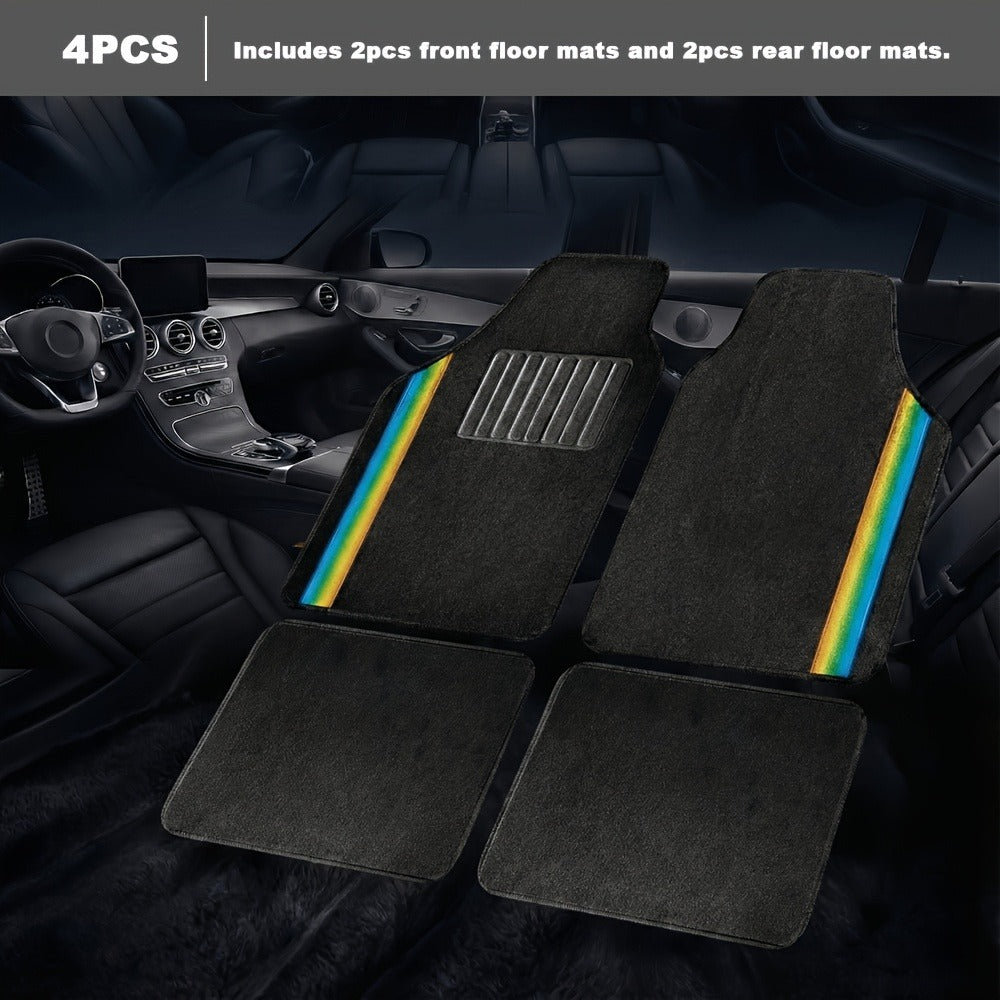 Crystal Bling Car Floor Mats for Women – Sparkling Diamond & Flash Glitter Universal Non-Slip Waterproof Auto Floor Pads, Fashionable Car Interior Accessory, 4/8pcs Set, Great Christmas Gift