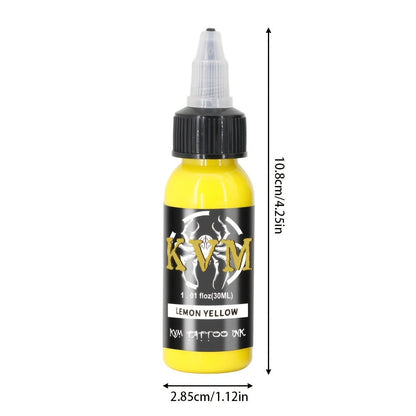 1oz Tattoo Ink Set 7 & 14 Colors Professional - 30ml Stable Vibrant Pigment Bottles, Fade-Resistant Permanent Ink for Rotary Coil & Pen Tattoo Machine, Complete Color Kit for Artists & Beginners