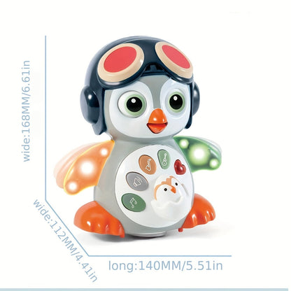 Interactive Dancing Penguin Baby Toy with Music, Lights & Crawling Motion – Infant Tummy Time Learning Toy, Sensory Light Up Musical Toy for Babies 6-12 Months, Easter Basket Stuffer & Baby Gift