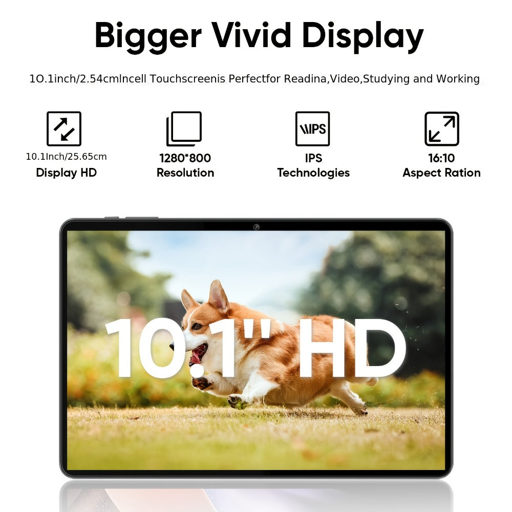 Android Tablet 10-Inch with Android 14, Octa-Core CPU, Dual-Band WiFi and Keyboard Mouse Bundle