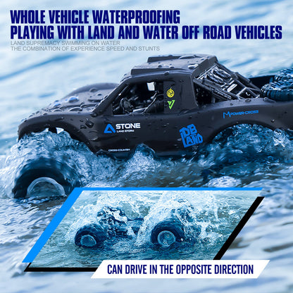 RC Monster Truck or Pickup 1:16 Scale in Five Body and Color Styles with 4WD Layout and Two Rechargeable Batteries