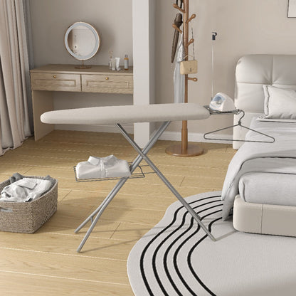 Ironing Board Full Size Foldable Height Adjustable with Clothes Rack Cord Holder 4-Layer Pad Heavy Duty Steel Legs for Laundry Room Living Room Dorm