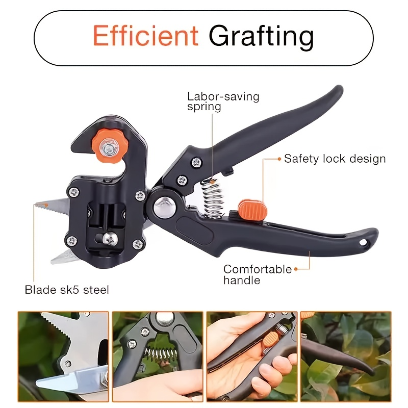 Grafting Pruning Shears Professional Garden Grafting Tool, Branch Cutter Secateur & Grafting Scissors for Fruit Tree Vaccination, Farming & Plant Propagation