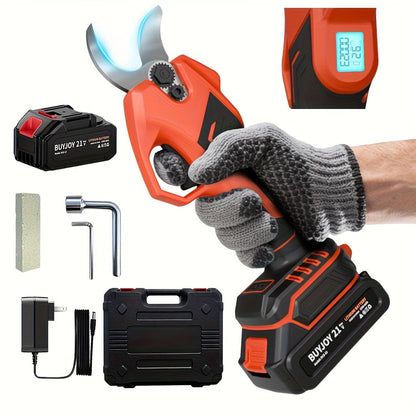Electric Pruning Shears Cordless with LCD Display, Portable Battery-Powered Tree Pruner with Adjustable Cutting Diameter for Garden, Orchard & Tree Pruning – Great Gift