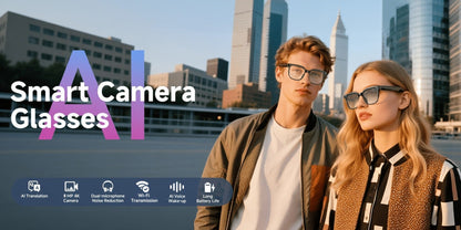 Smart Glasses 8MP Camera Eyewear with Photochromic Lenses, Translation, Object Recognition and Bluetooth Audio