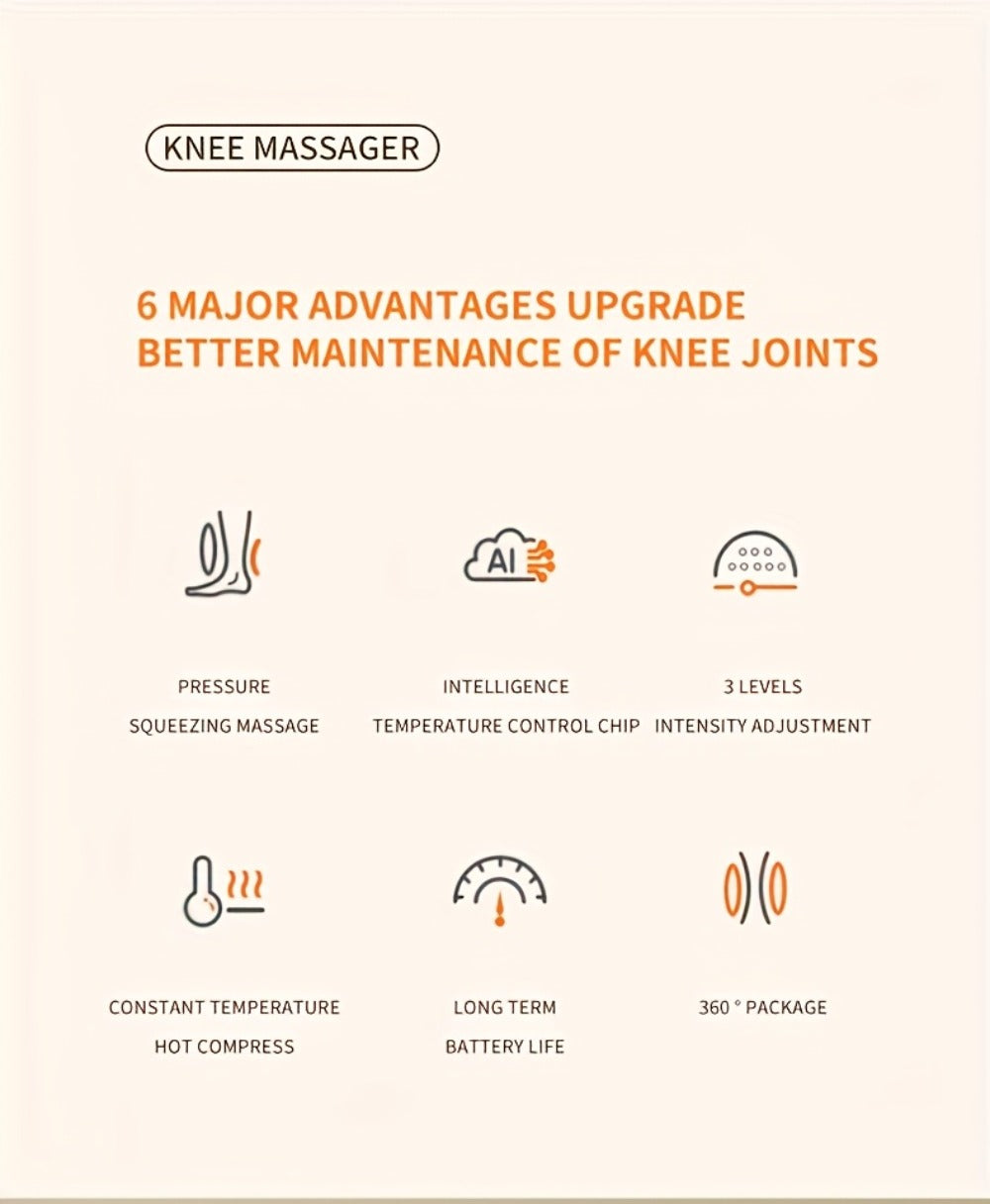 Leg Massager with Heat – Full Leg Air Compression Massager, 4 Modes Wireless Charging, Large Display, Breathable Wrap for Thighs, Shins, Knees, Ankles & Feet, Relief for Swelling, Circulation & Fatigue