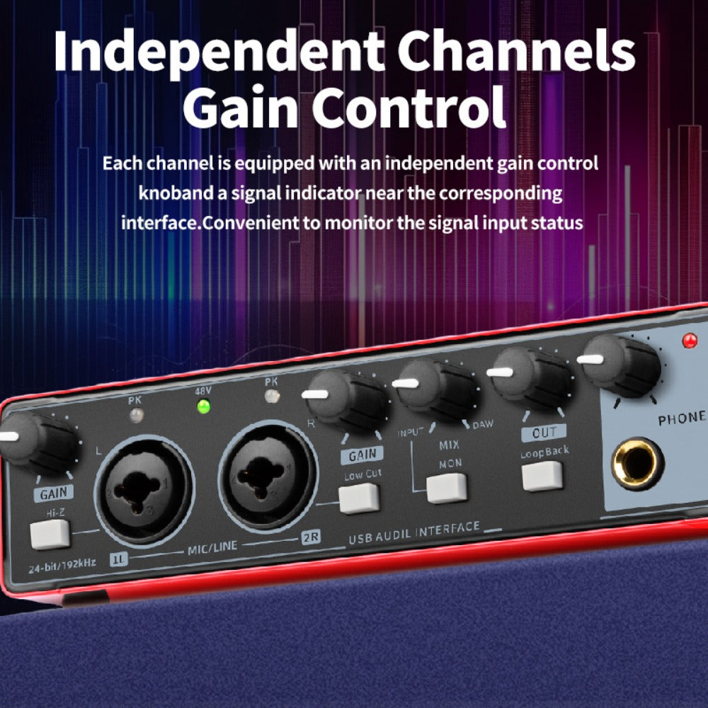 2-Channel USB Audio Interface, 24-Bit/192kHz with 48V Phantom Power detail image - detail view 12