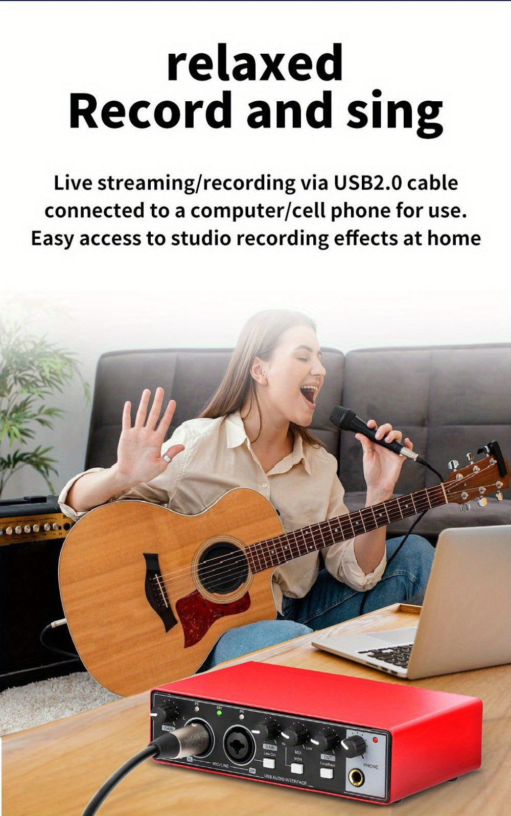 2-Channel USB Audio Interface, 24-Bit/192kHz with 48V Phantom Power detail image - detail view 19