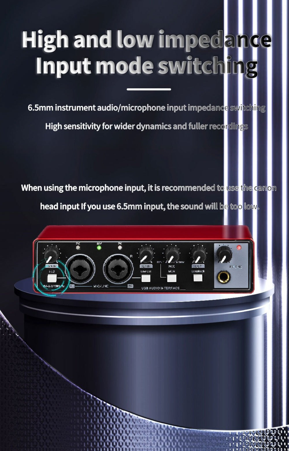 2-Channel USB Audio Interface, 24-Bit/192kHz with 48V Phantom Power detail image - detail view 25