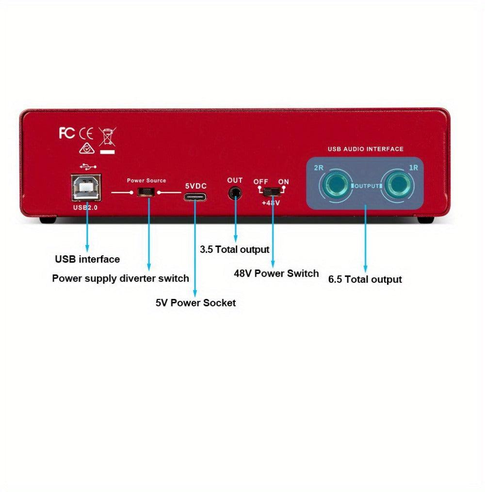 2-Channel USB Audio Interface, 24-Bit/192kHz with 48V Phantom Power detail image - detail view 29