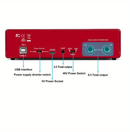 2-Channel USB Audio Interface, 24-Bit/192kHz with 48V Phantom Power detail image - detail view 29