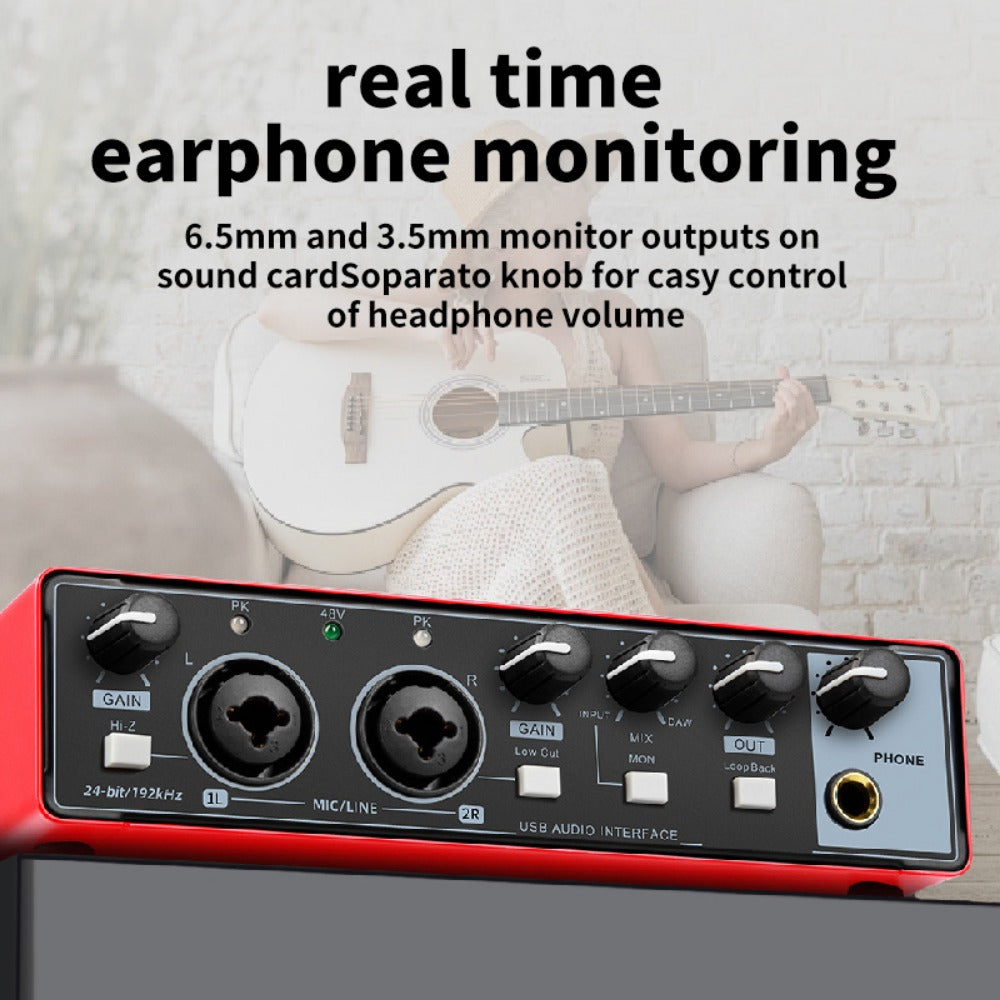 2-Channel USB Audio Interface, 24-Bit/192kHz with 48V Phantom Power detail image - detail view 8