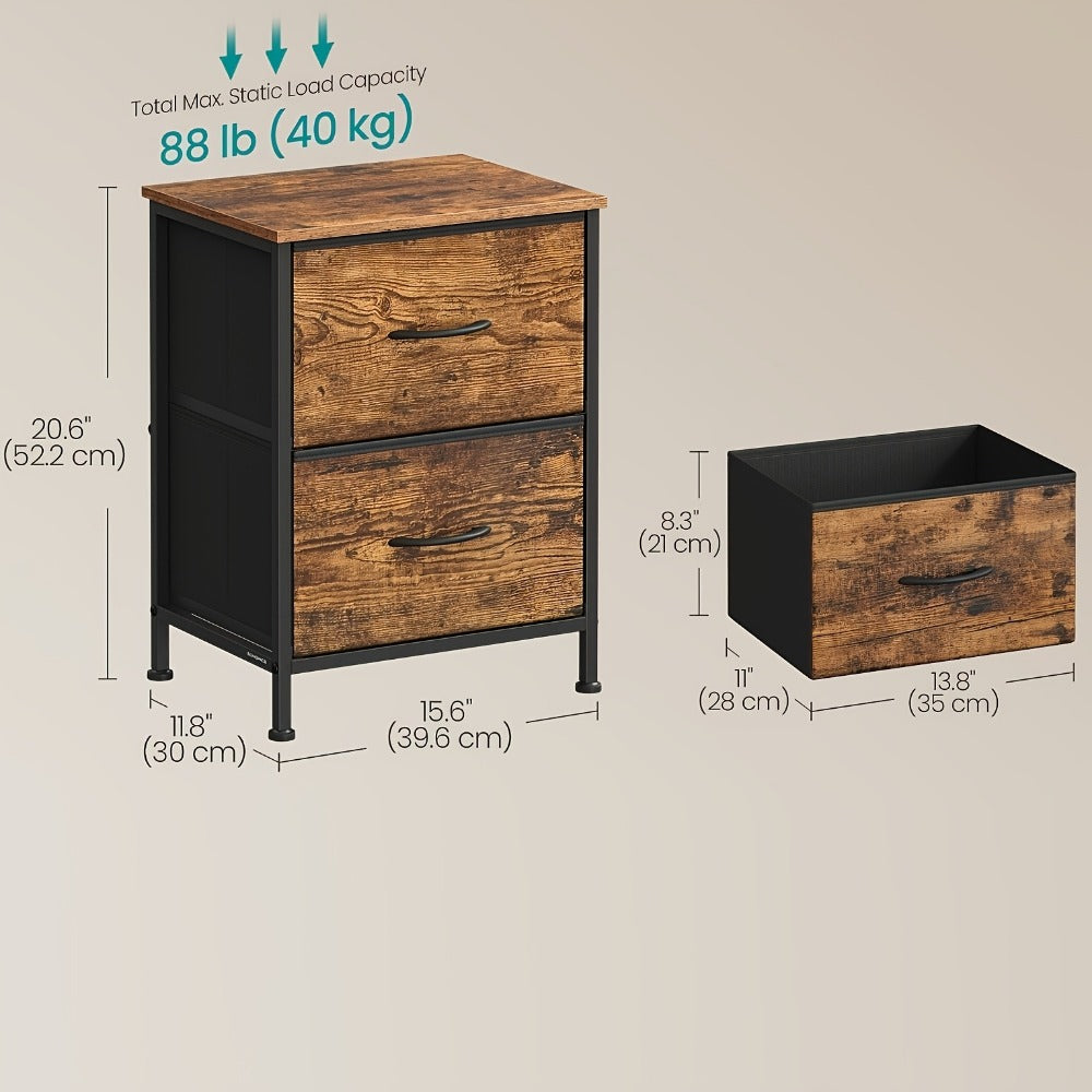 2-Drawer Metal Dresser, Clothing Storage Organizer for Organized Everyday Storage detail image - detail view 4
