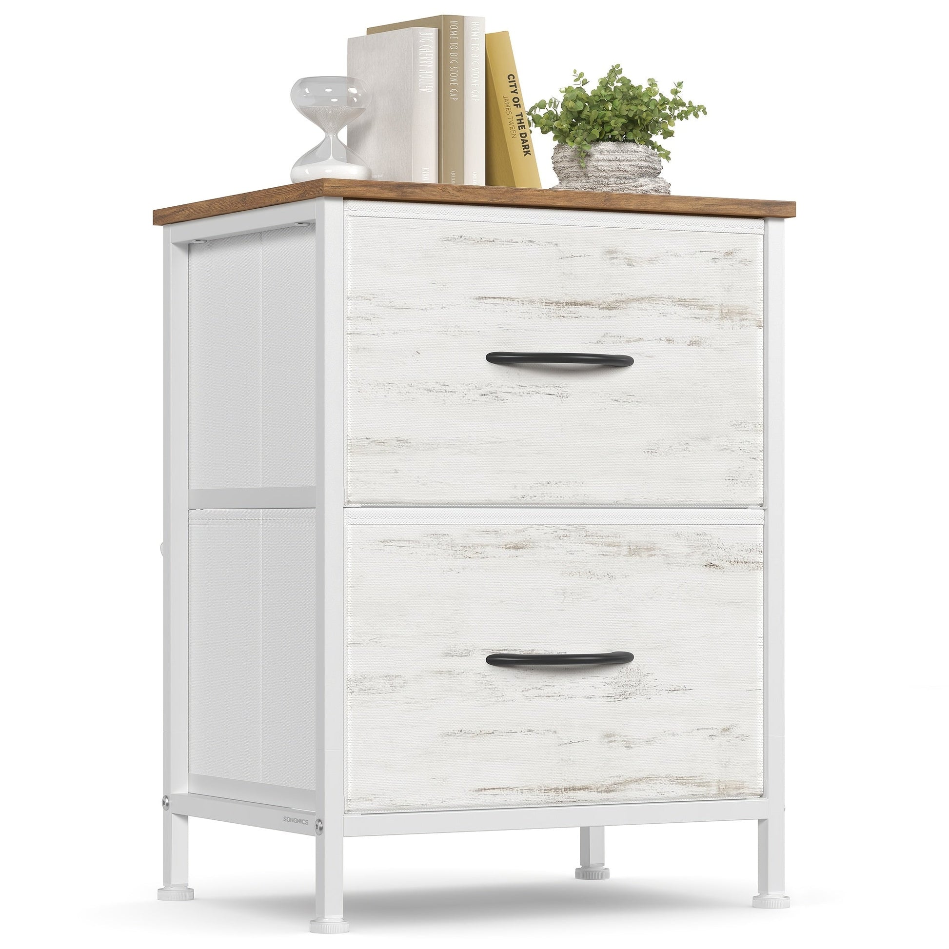 Dresser shown in the Rustic White + Honey Brown option