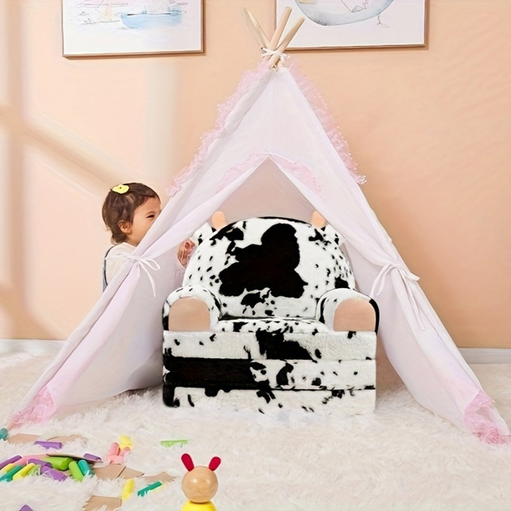 2-in-1 Foldable Kids Convertible Sofa Chair, Fold-Out Toddler Lounger for Kids' Room detail image - detail view 12