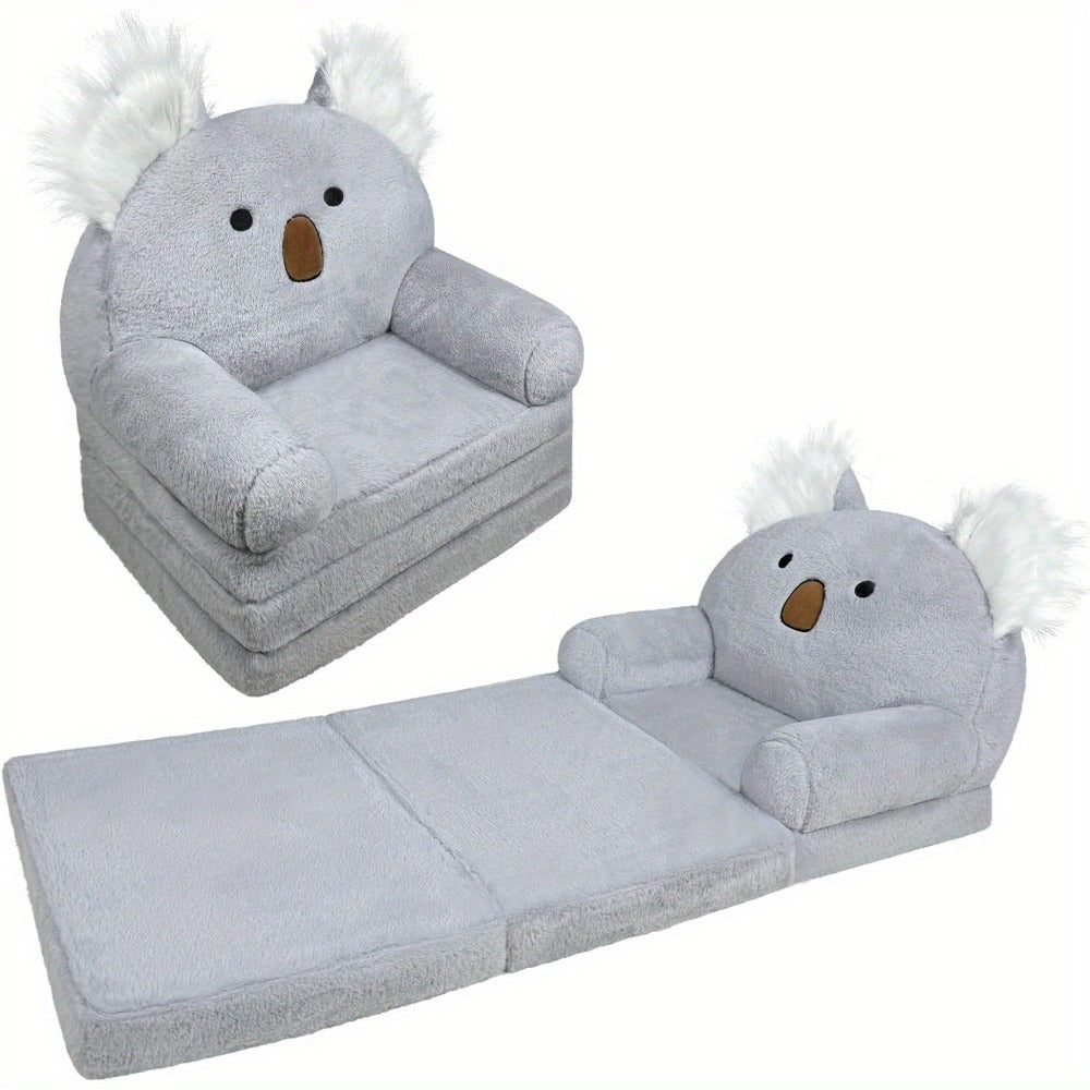 2-in-1 Foldable Kids Convertible Sofa Chair, Fold-Out Toddler Lounger for Kids' Room detail image - detail view 3