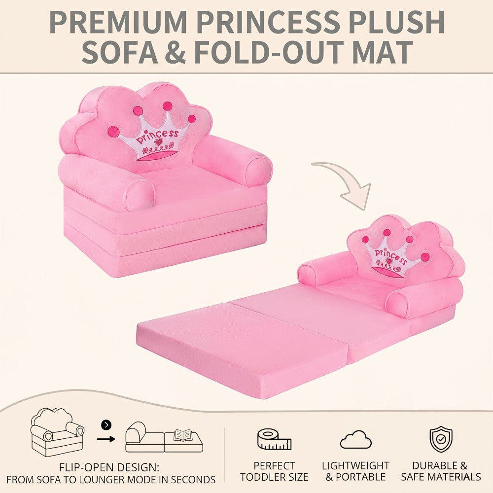 2-in-1 Kids Convertible Sofa Chair, Fold-Out Toddler Lounger for Kids' Room detail image - detail view 12