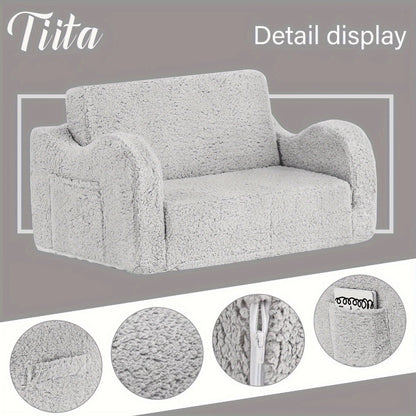 2-in-1 Kids Convertible Sofa Chair, Kids Flip-Out Chair for Comfortable Everyday Seating detail image - detail view 12