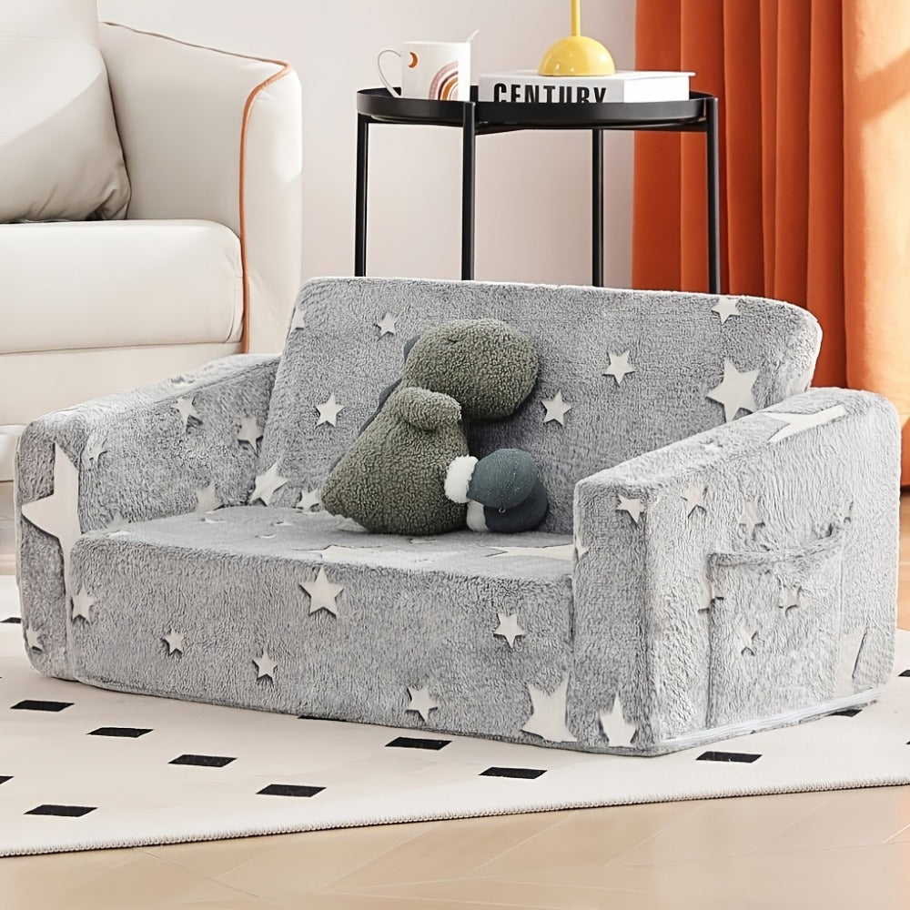 2-in-1 Kids Convertible Sofa Chair, Kids Flip-Out Chair for Comfortable Everyday Seating detail image - detail view 9