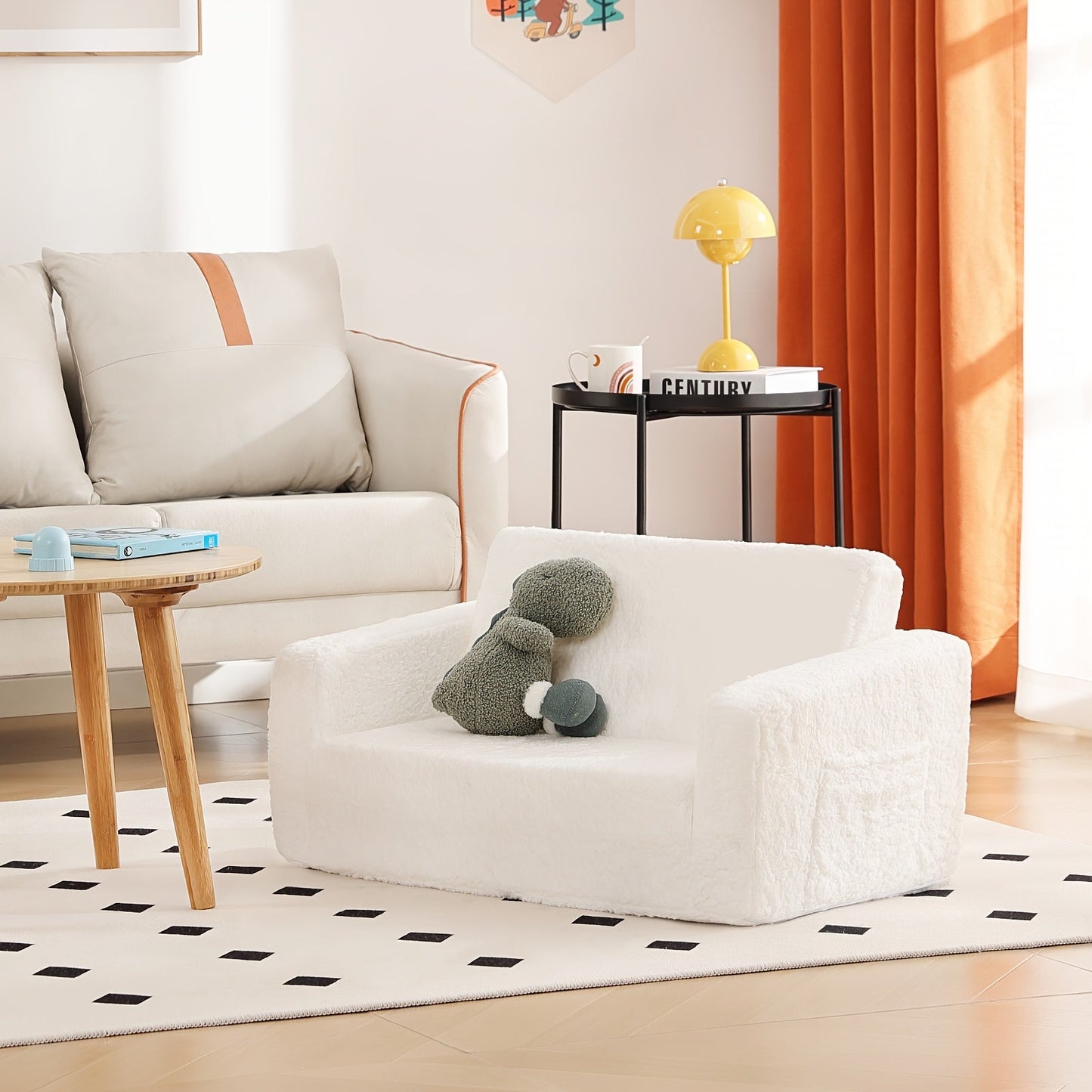 Kids Sofa Chair shown in the White option