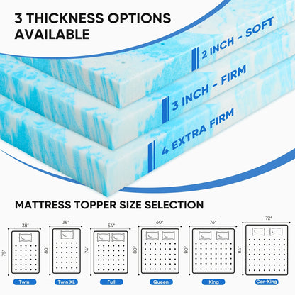 Mattress Topper shown in the Full (4 Inch) option