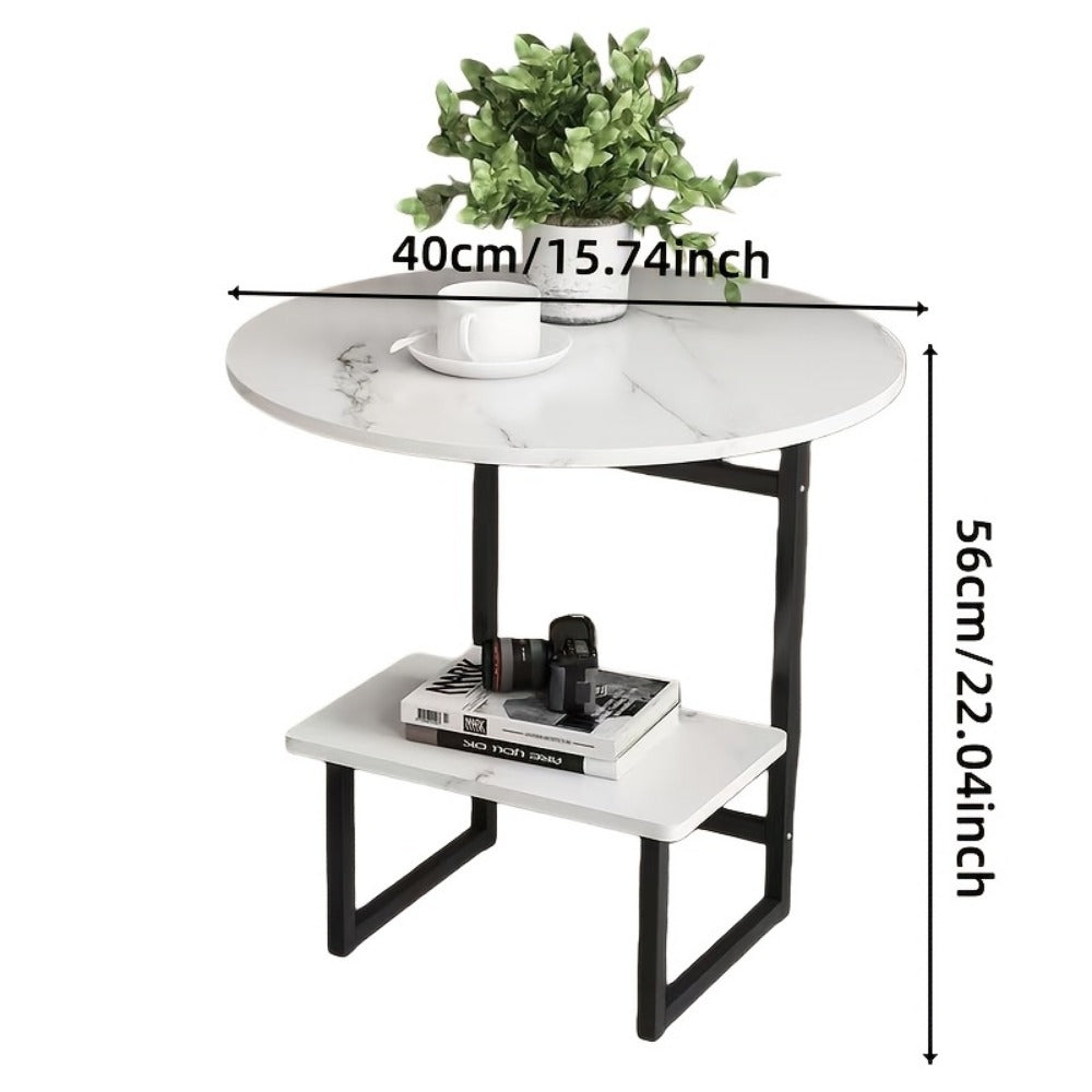 2-Layer Metal Side Table, Bedside End Table for Work, Display, and Everyday Use detail image - detail view 11