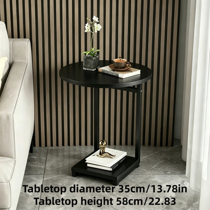 2-Layer Metal Side Table, Bedside End Table for Work, Display, and Everyday Use detail image - detail view 12