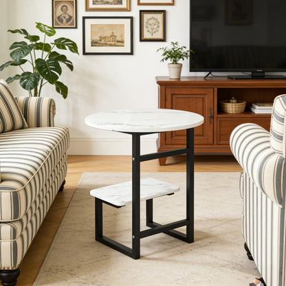 2-Layer Metal Side Table, Bedside End Table for Work, Display, and Everyday Use detail image - detail view 15