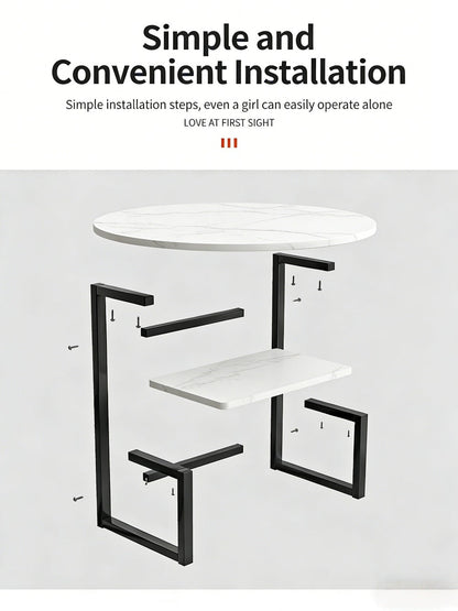 2-Layer Metal Side Table, Bedside End Table for Work, Display, and Everyday Use detail image - detail view 19