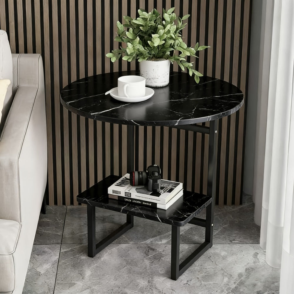 2-Layer Metal Side Table, Bedside End Table for Work, Display, and Everyday Use detail image - detail view 7