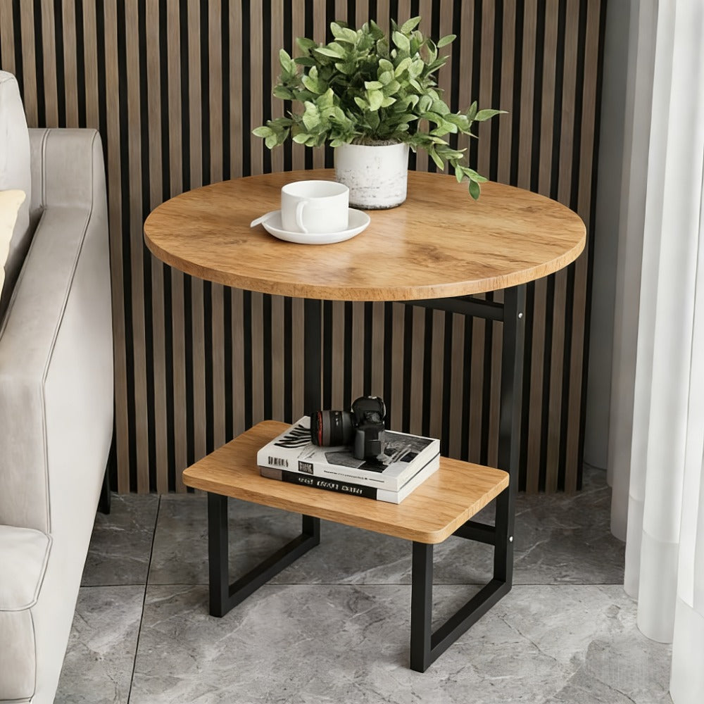 2-Layer Metal Side Table, Bedside End Table for Work, Display, and Everyday Use detail image - detail view 8