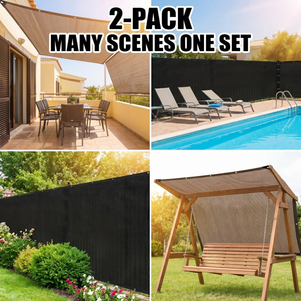 2-Pack Outdoor Sun Shade Sail with UV Protection for Outdoor Shade and Protection in Patio detail image - detail view 10
