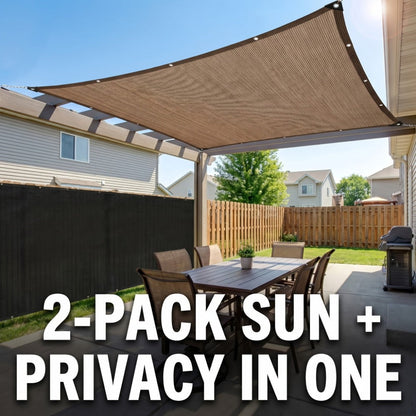 2-Pack Outdoor Sun Shade Sail with UV Protection for Outdoor Shade and Protection in Patio detail image - detail view 13