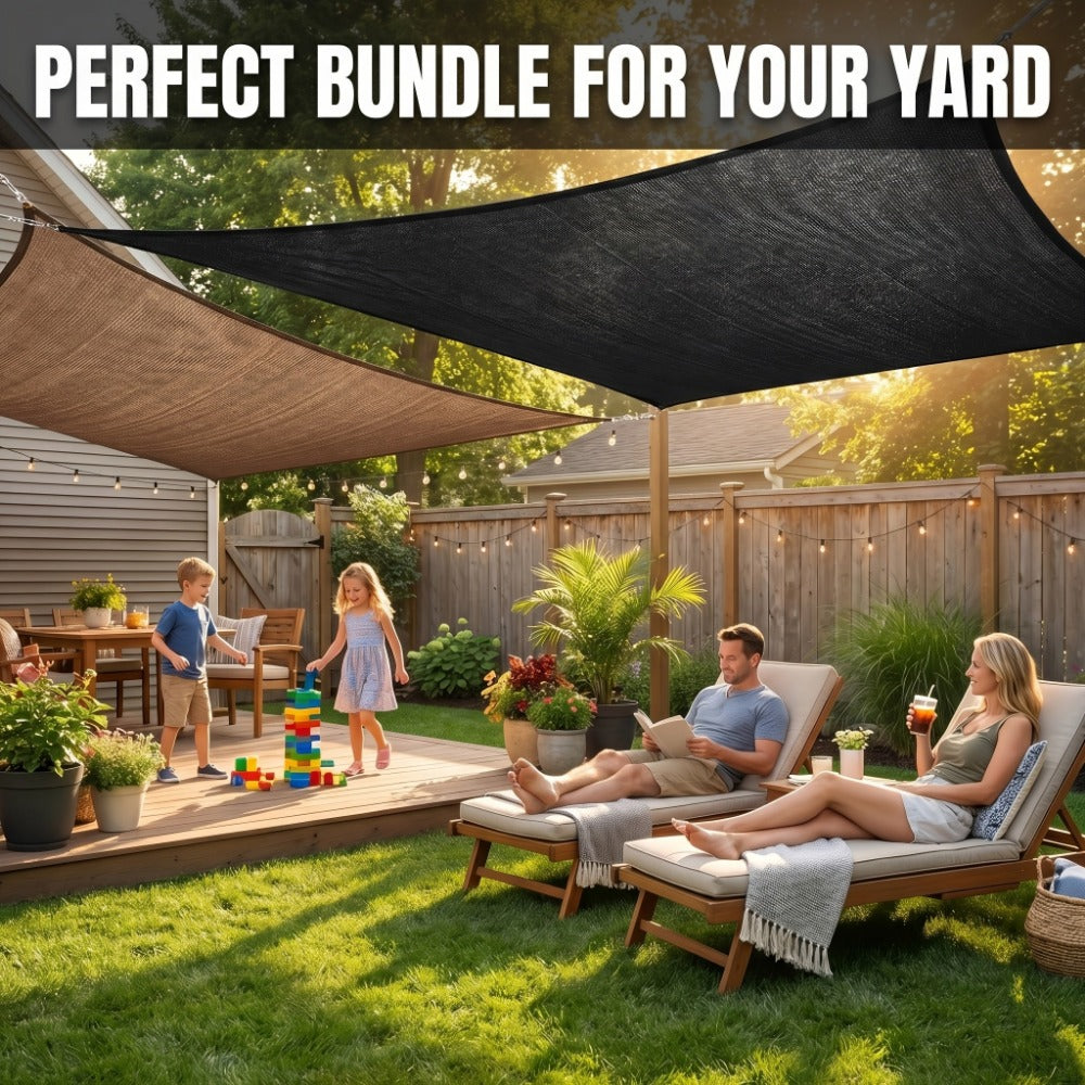2-Pack Outdoor Sun Shade Sail with UV Protection for Outdoor Shade and Protection in Patio detail image - detail view 15